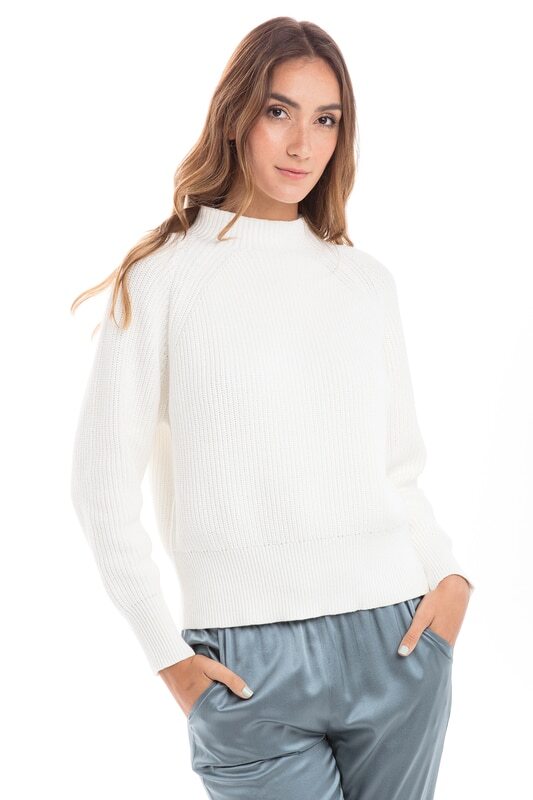 Cotton/Cashmere Mock Neck Sweaters